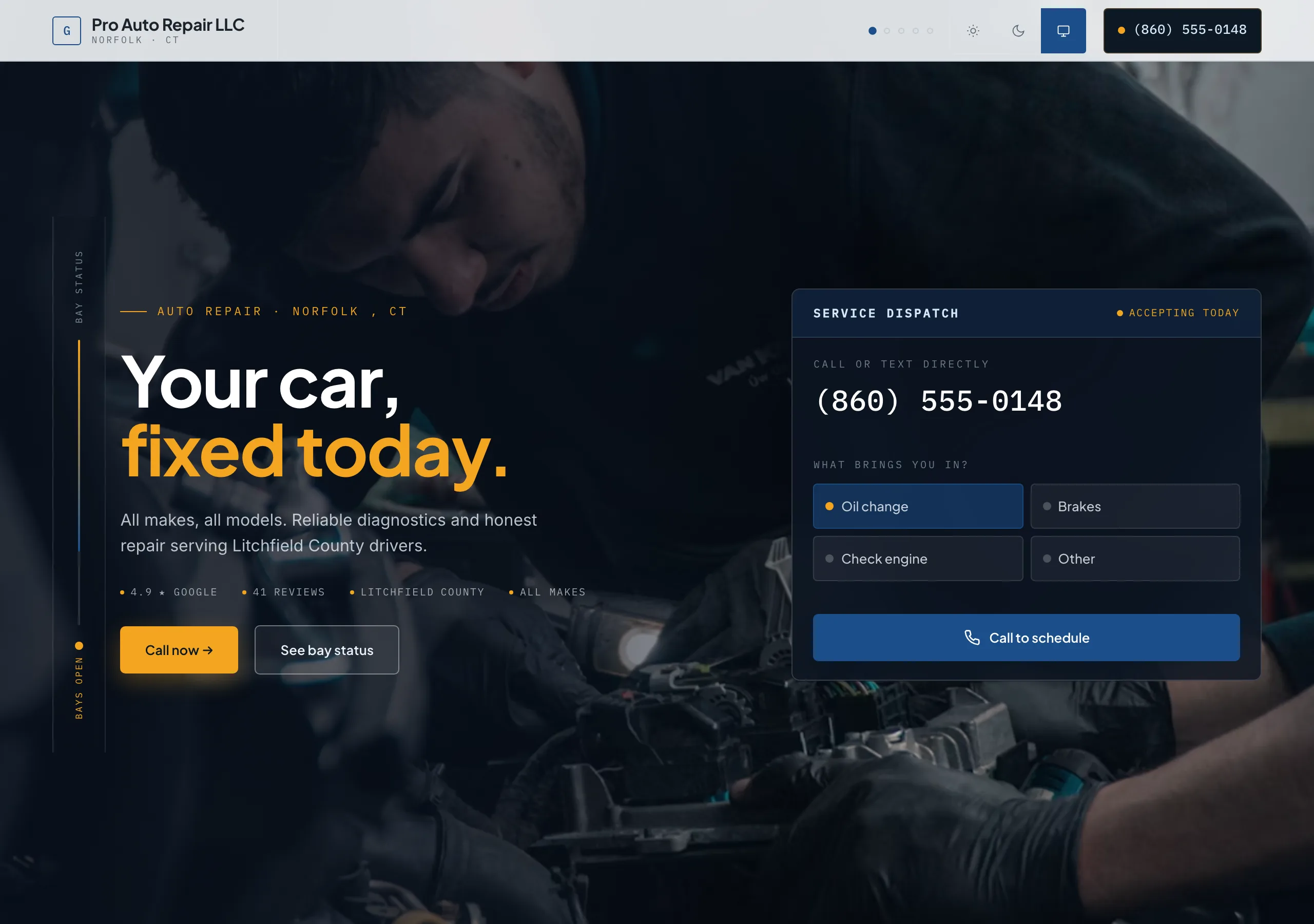 Signature website design for Auto Repair