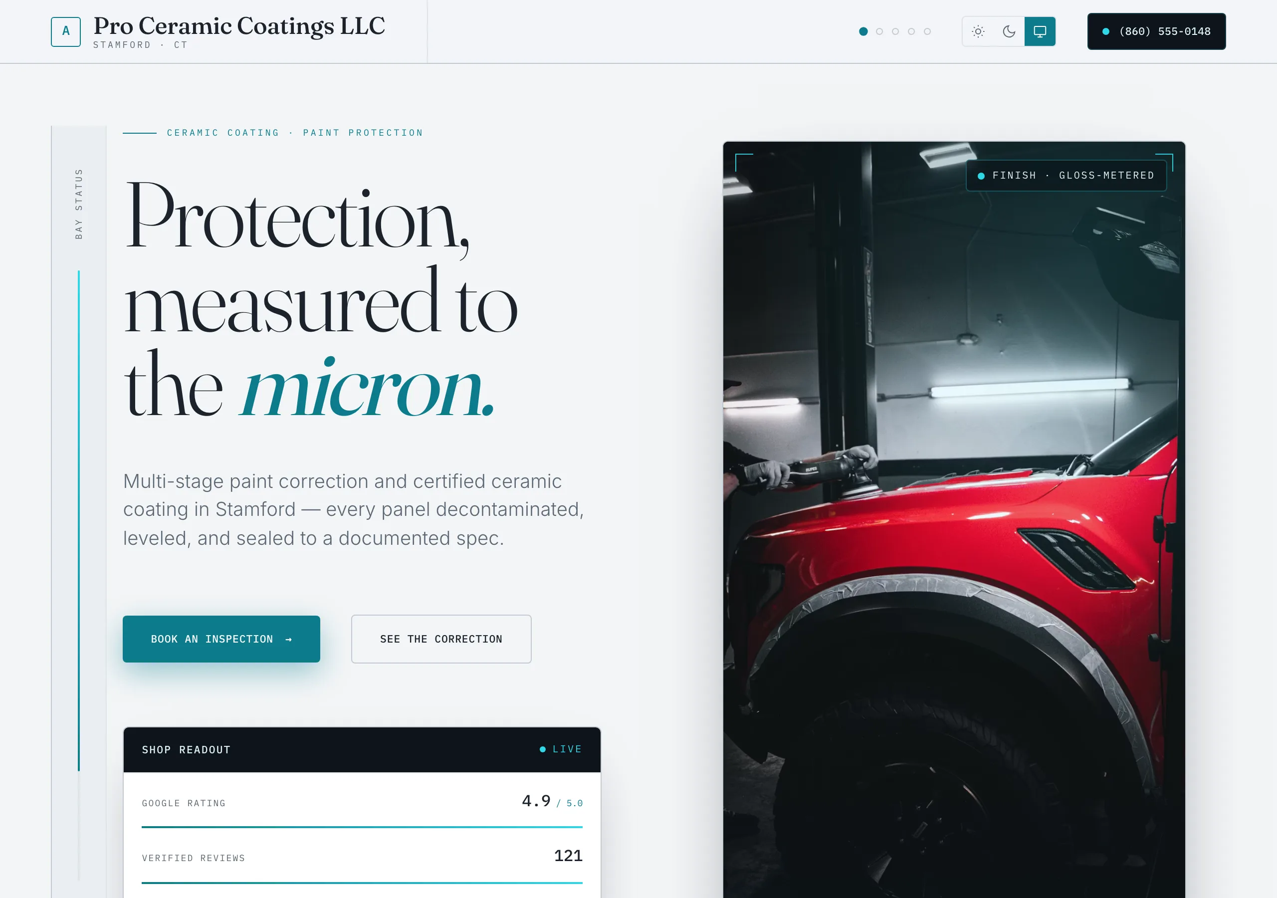 Signature website design for Ceramic Coatings