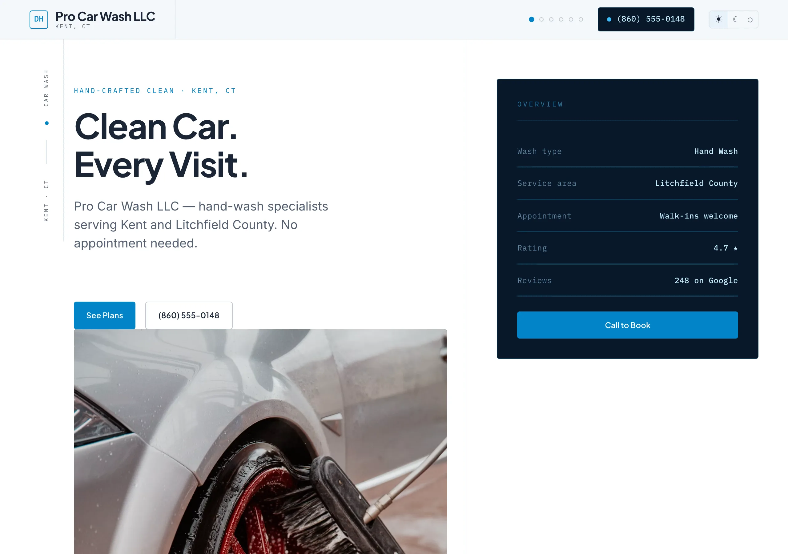 Signature website design for Car Wash