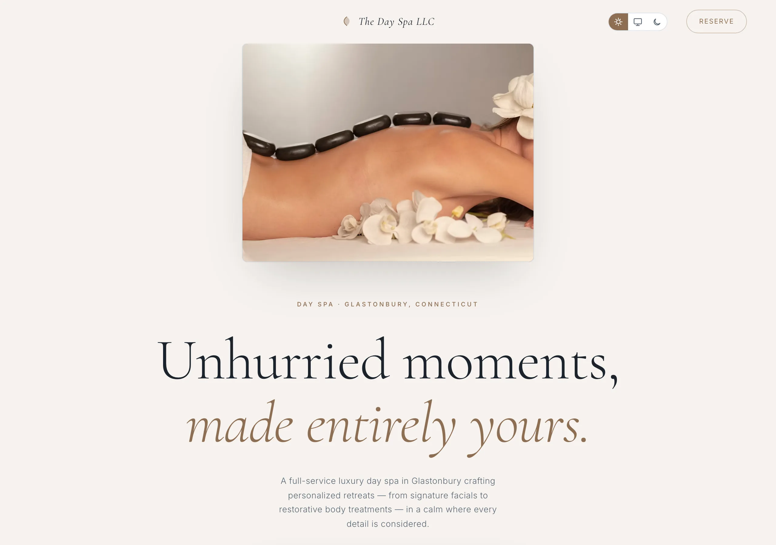 Signature website design for Day Spas