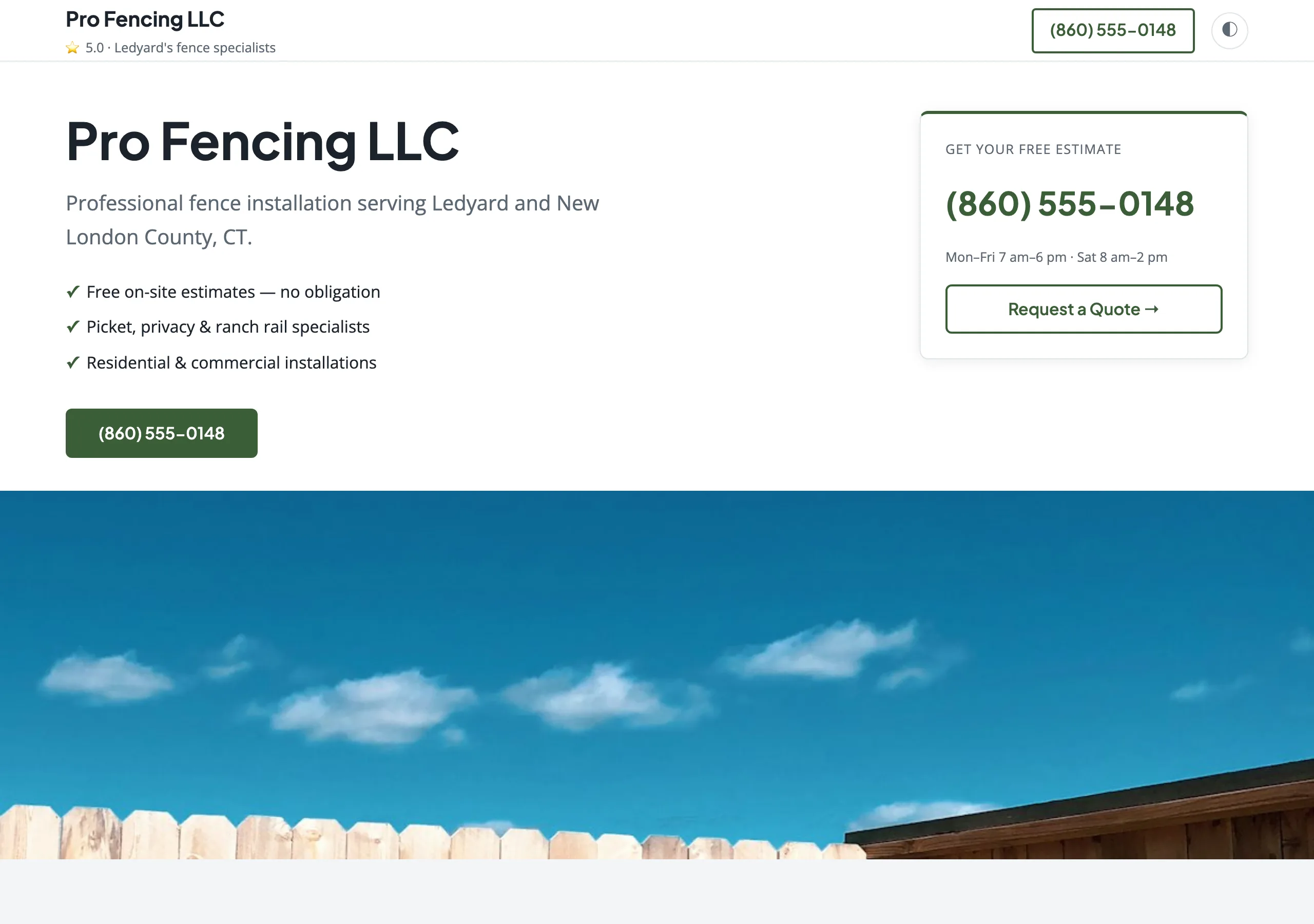 Signature website design for Fencing