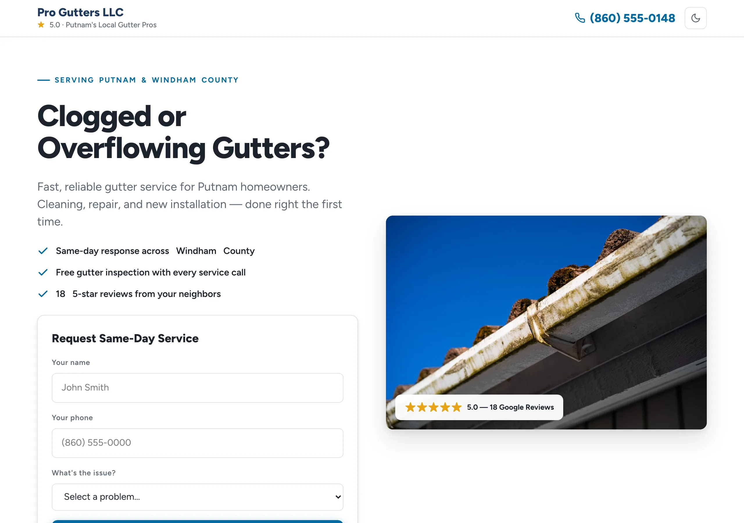 Signature website design for Gutters