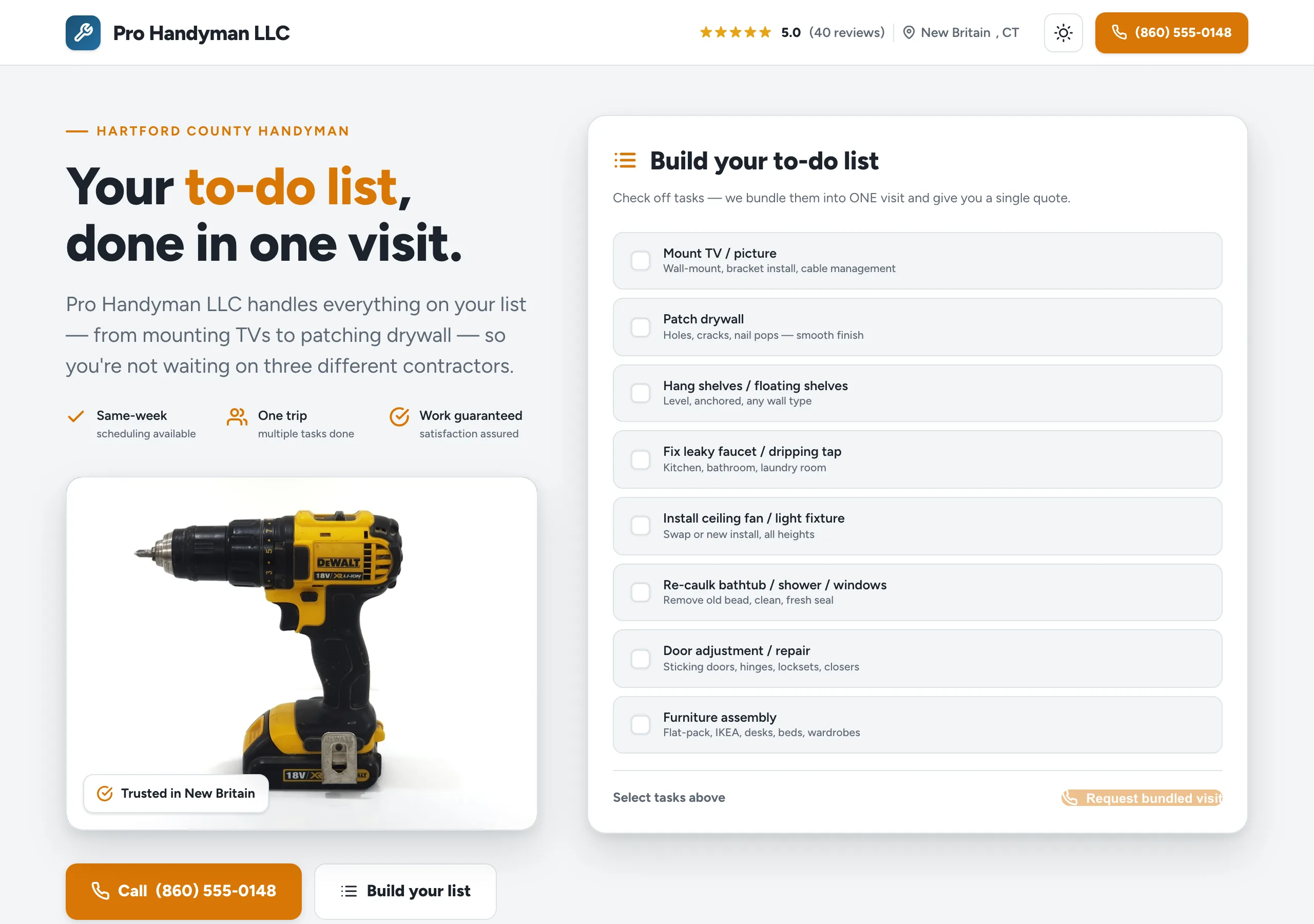 Signature website design for Handyman