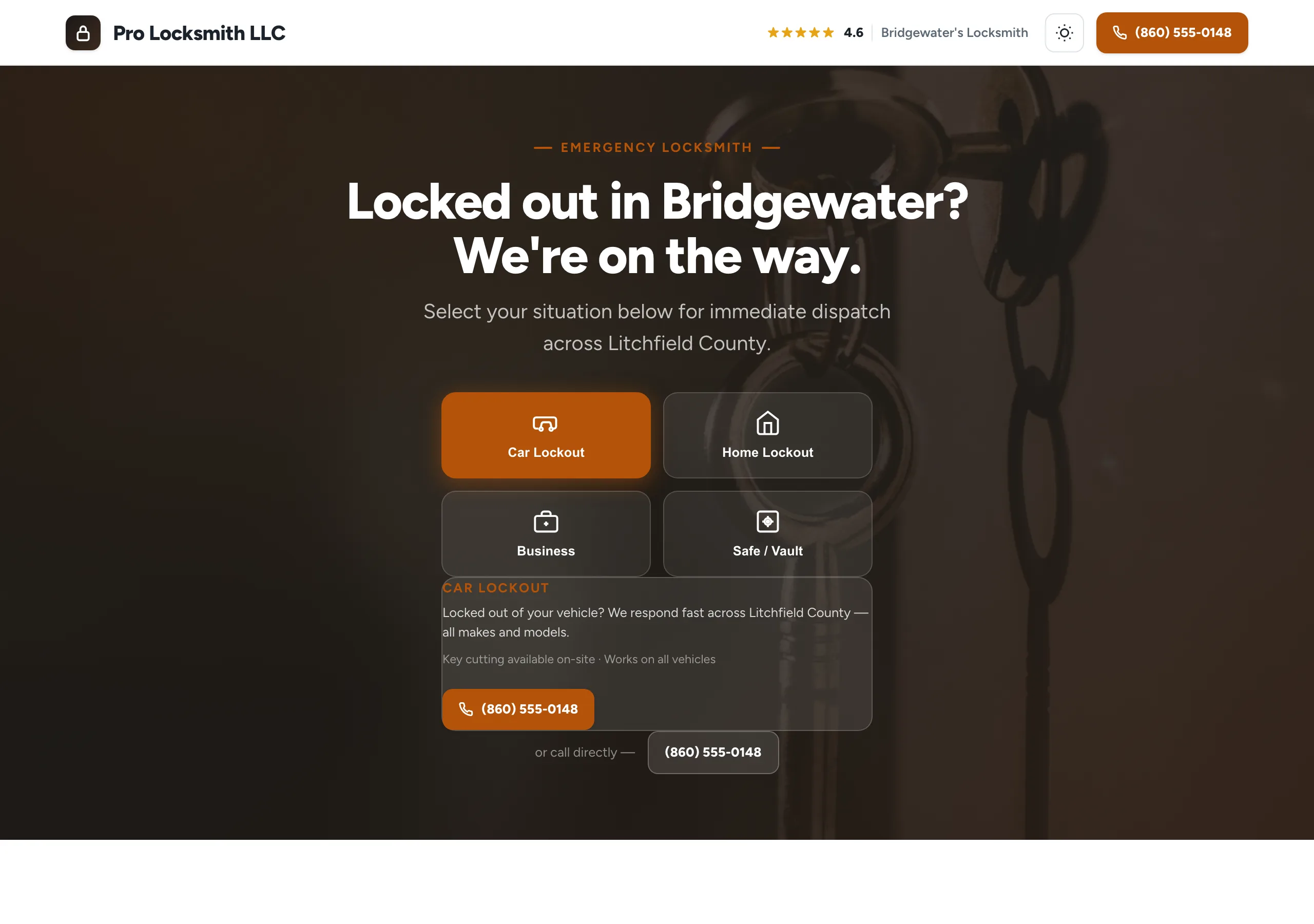 Signature website design for Locksmith