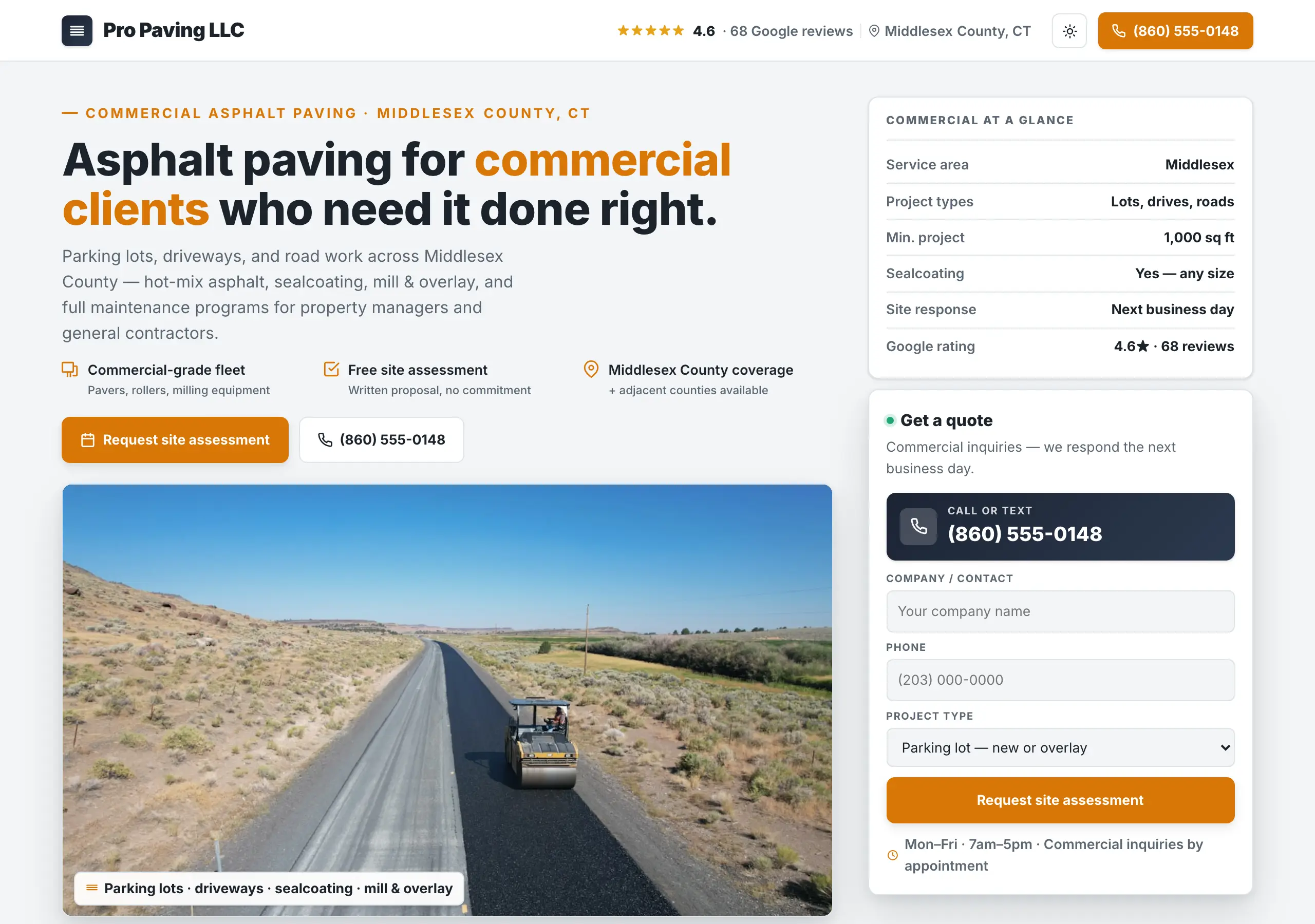 Signature website design for Paving