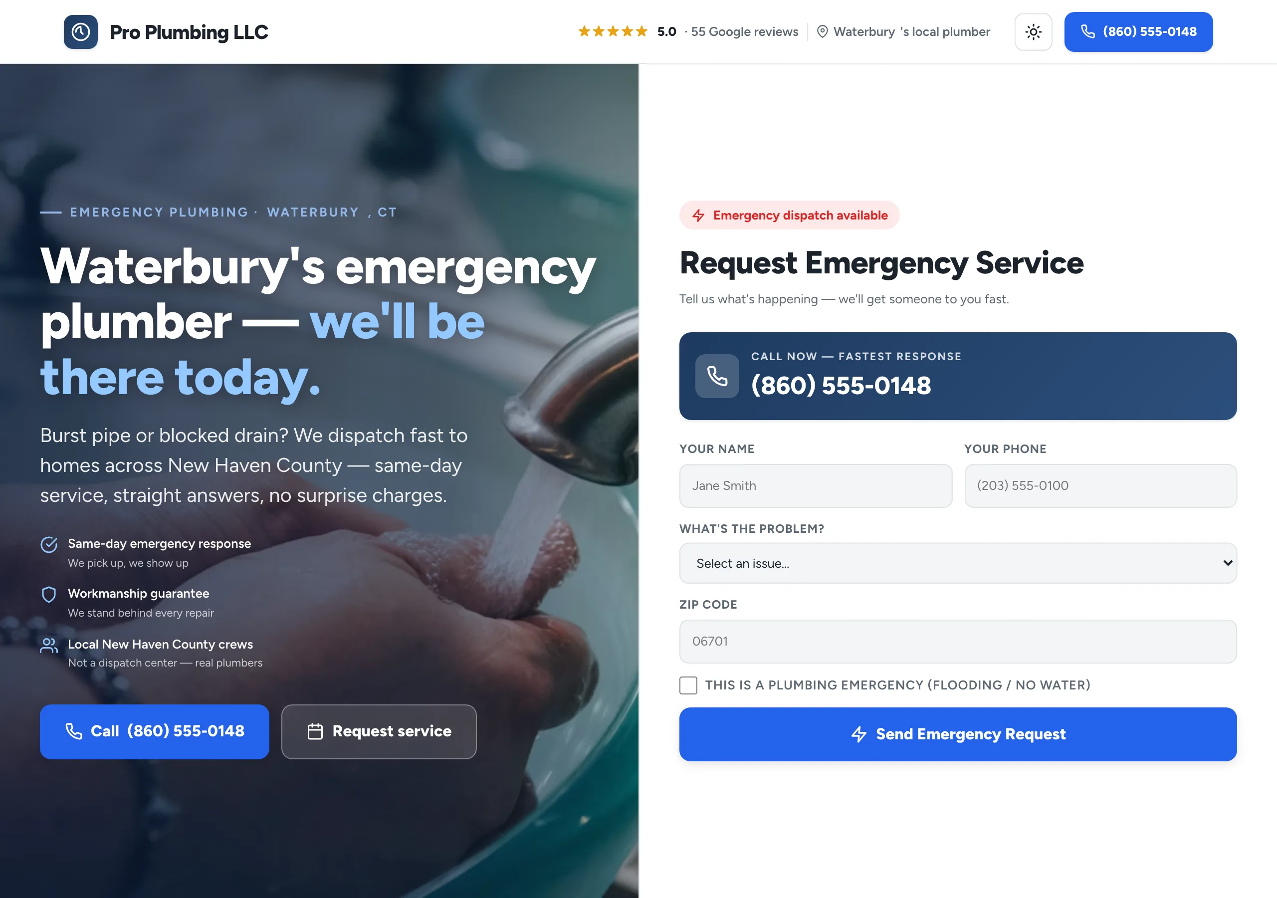 Signature website design for Plumber