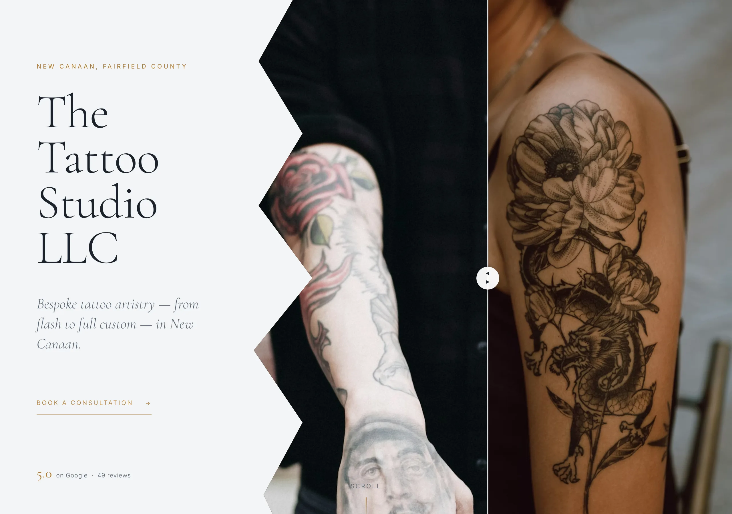 Signature website design for Tattoo Studios