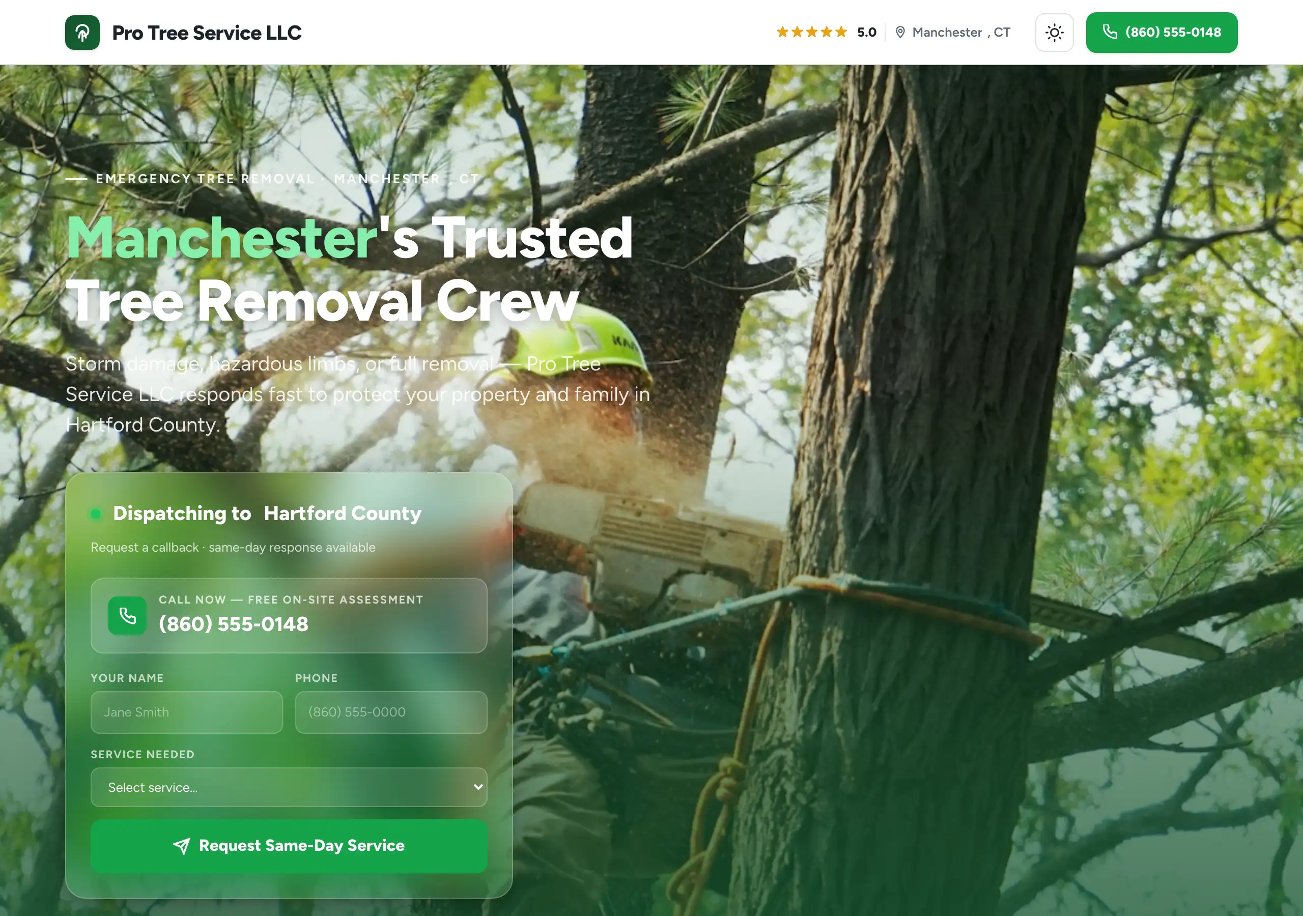 Signature website design for Tree Service